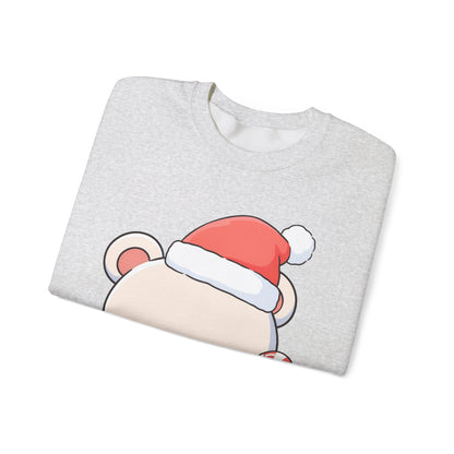 Kawaii Polar Bear Christmas Sweatshirt, Santa Cub Crewneck