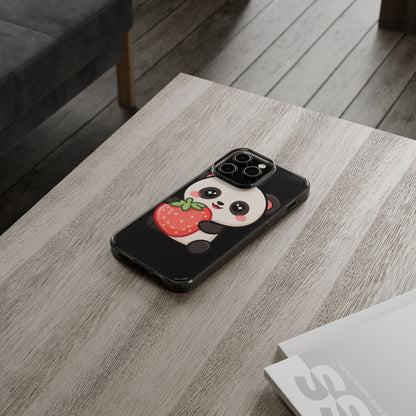 Kawaii Panda Phone Case, Sweet Strawberry Gift