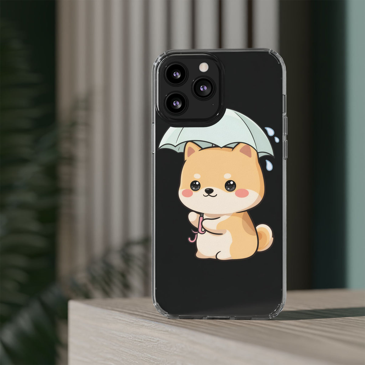 Shiba Inu Phone Case, Kawaii Rainy Day Pup