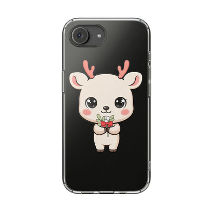 Kawaii Christmas Reindeer Clear Phone Case Gift
