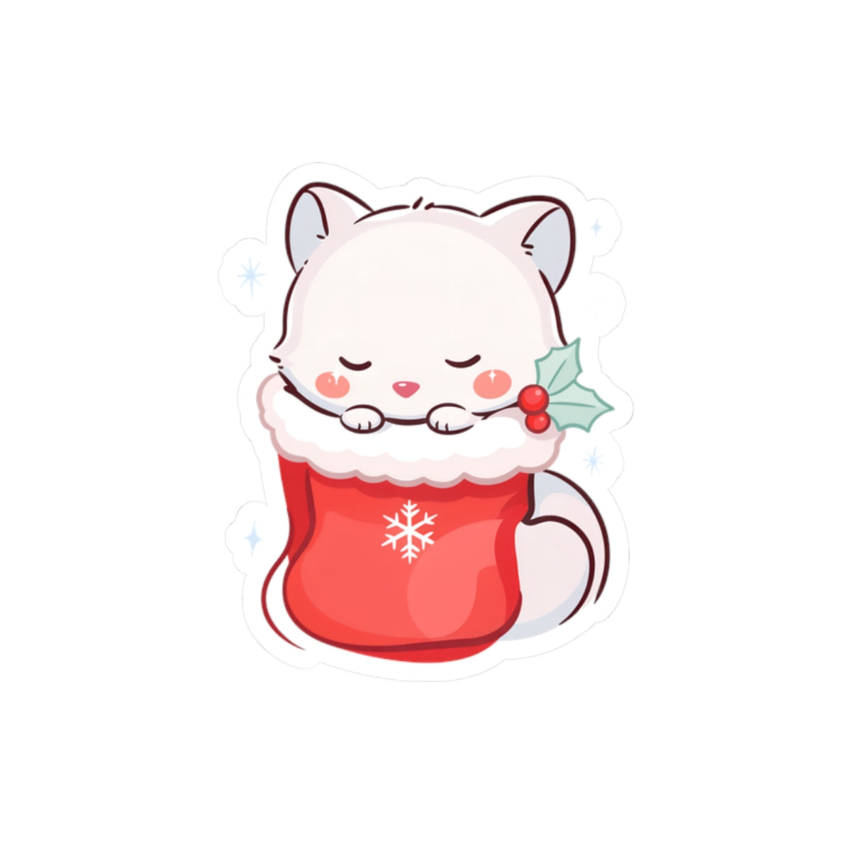 Kawaii Arctic Fox Christmas Sticker for Cozy Holiday Fans
