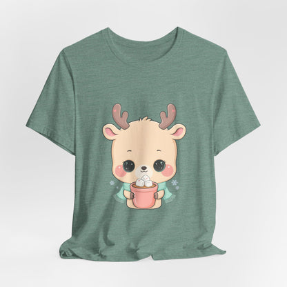 Kawaii Reindeer T-Shirt for Cozy Cocoa Season
