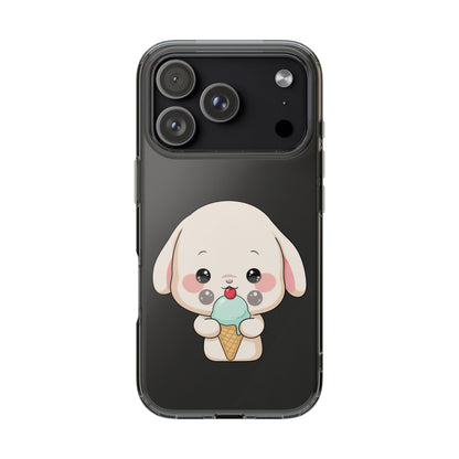 Kawaii Bunny Phone Case, Ice Cream Cutie Clear Case