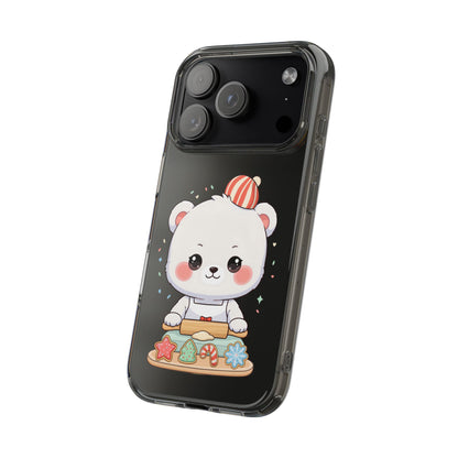 Christmas Bear Cookie Baking Clear Phone Case