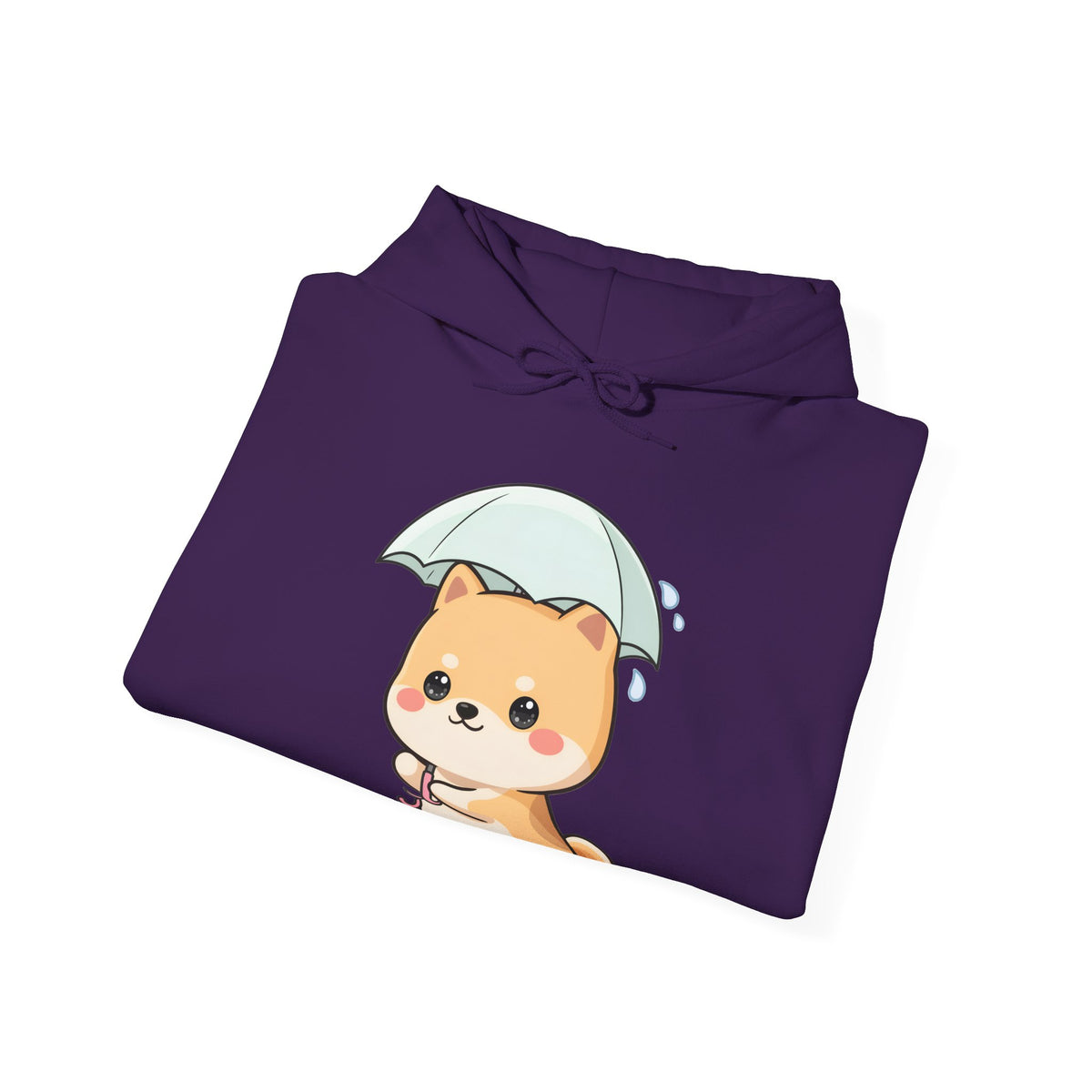 Kawaii Shiba Inu Hoodie, Cute Umbrella Dog Sweatshirt