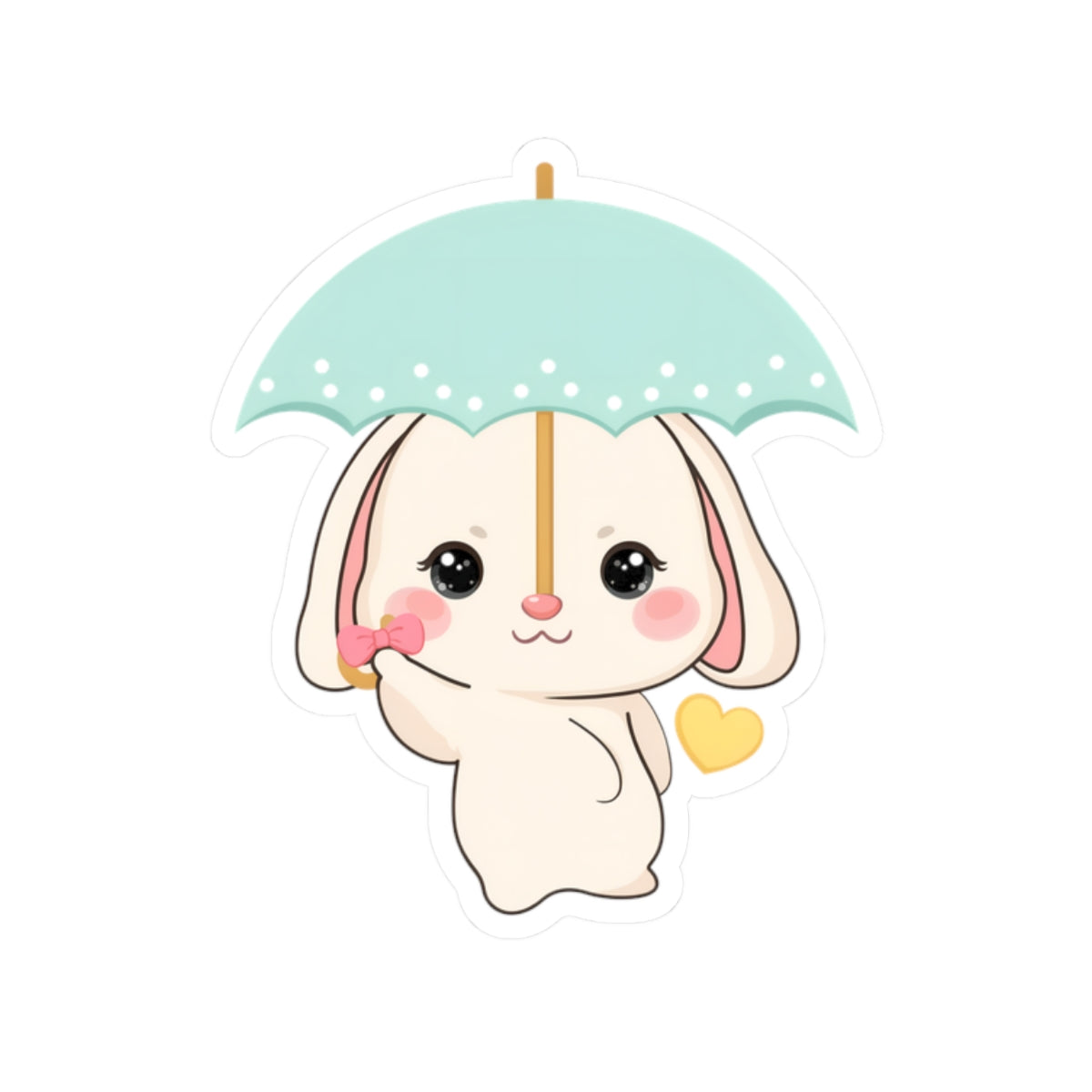Kawaii Bunny Sticker with Umbrella | Cute Vinyl Decal