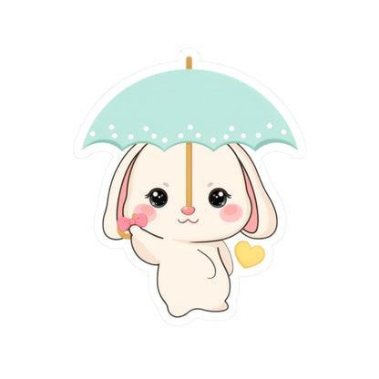 Kawaii Bunny Sticker with Umbrella | Cute Vinyl Decal