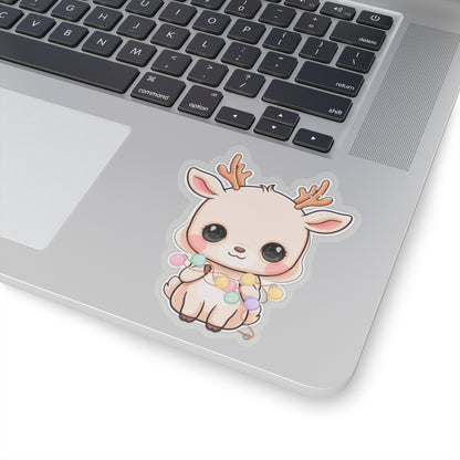 Kawaii Reindeer Sticker for Cute Holiday Decor