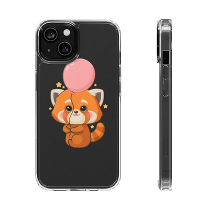 Kawaii Red Panda Clear Impact-Resistant Case with Balloon