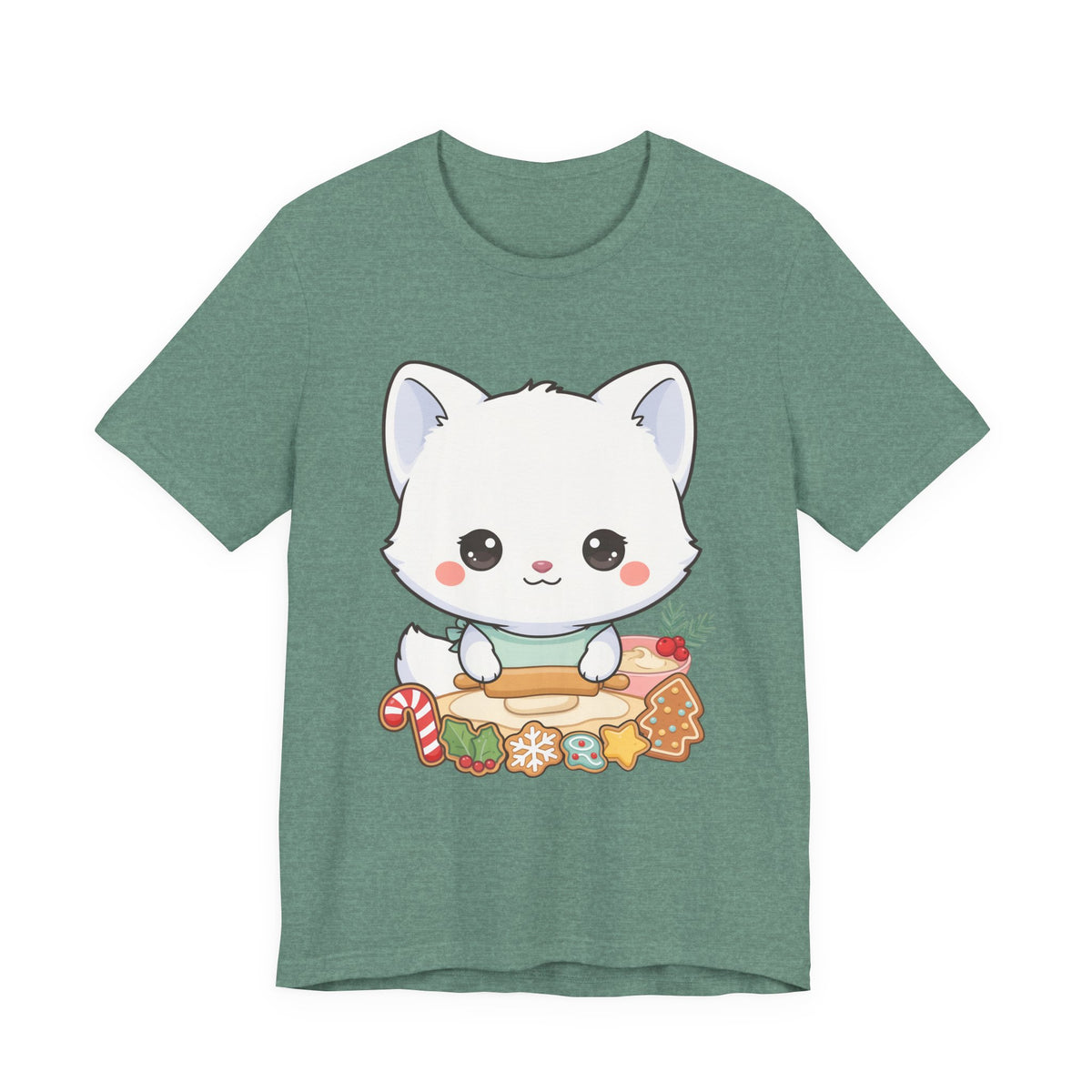 Kawaii Arctic Fox Christmas Baking T-Shirt