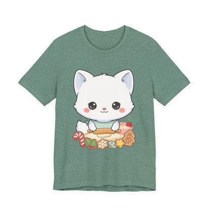 Kawaii Arctic Fox Christmas Baking T-Shirt