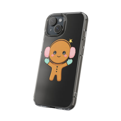 Kawaii Gingerbread Phone Case, Cute Winter Character
