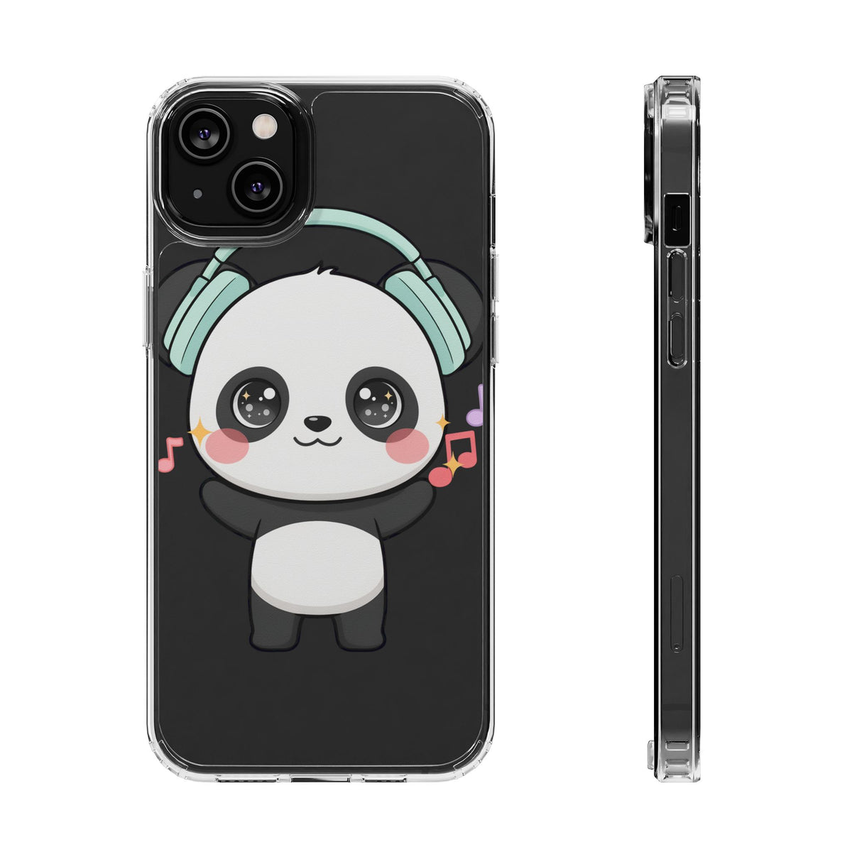 Kawaii Panda Phone Case with Headphones