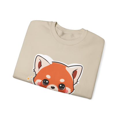 Kawaii Red Panda Sweatshirt, Cute Plant Lover Crewneck