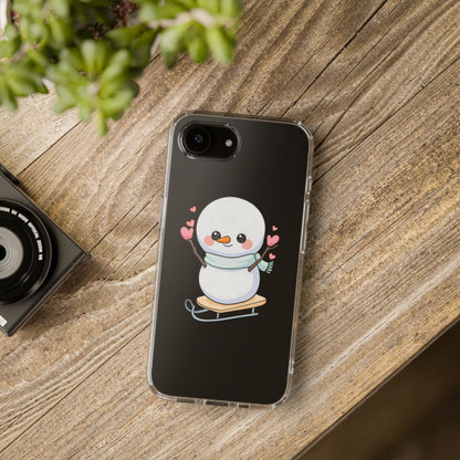 Kawaii Snowman Phone Case, Cute Winter Cheer