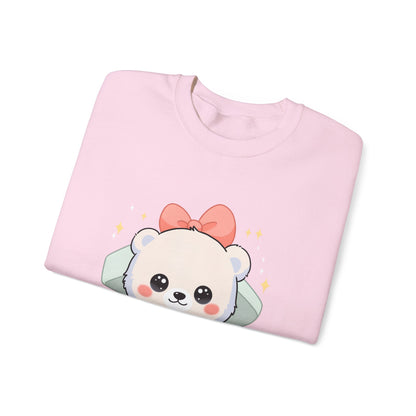 Kawaii Polar Bear Sweatshirt, Cute Gift Box Cub