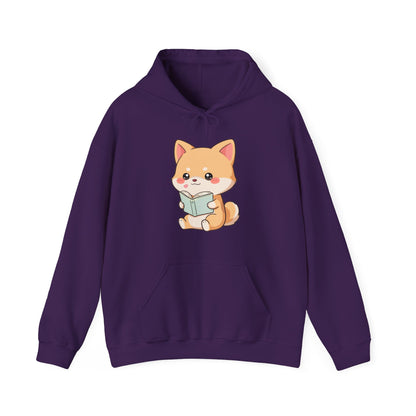 Kawaii Shiba Inu Reading Hoodie for Cozy Study Days