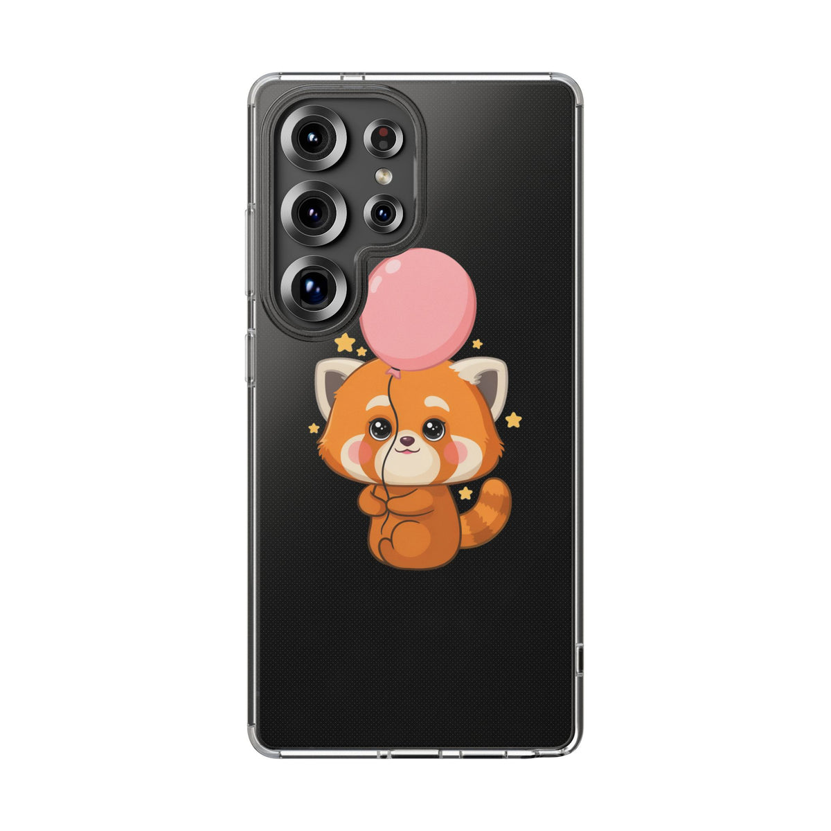 Kawaii Red Panda Clear Impact-Resistant Case with Balloon