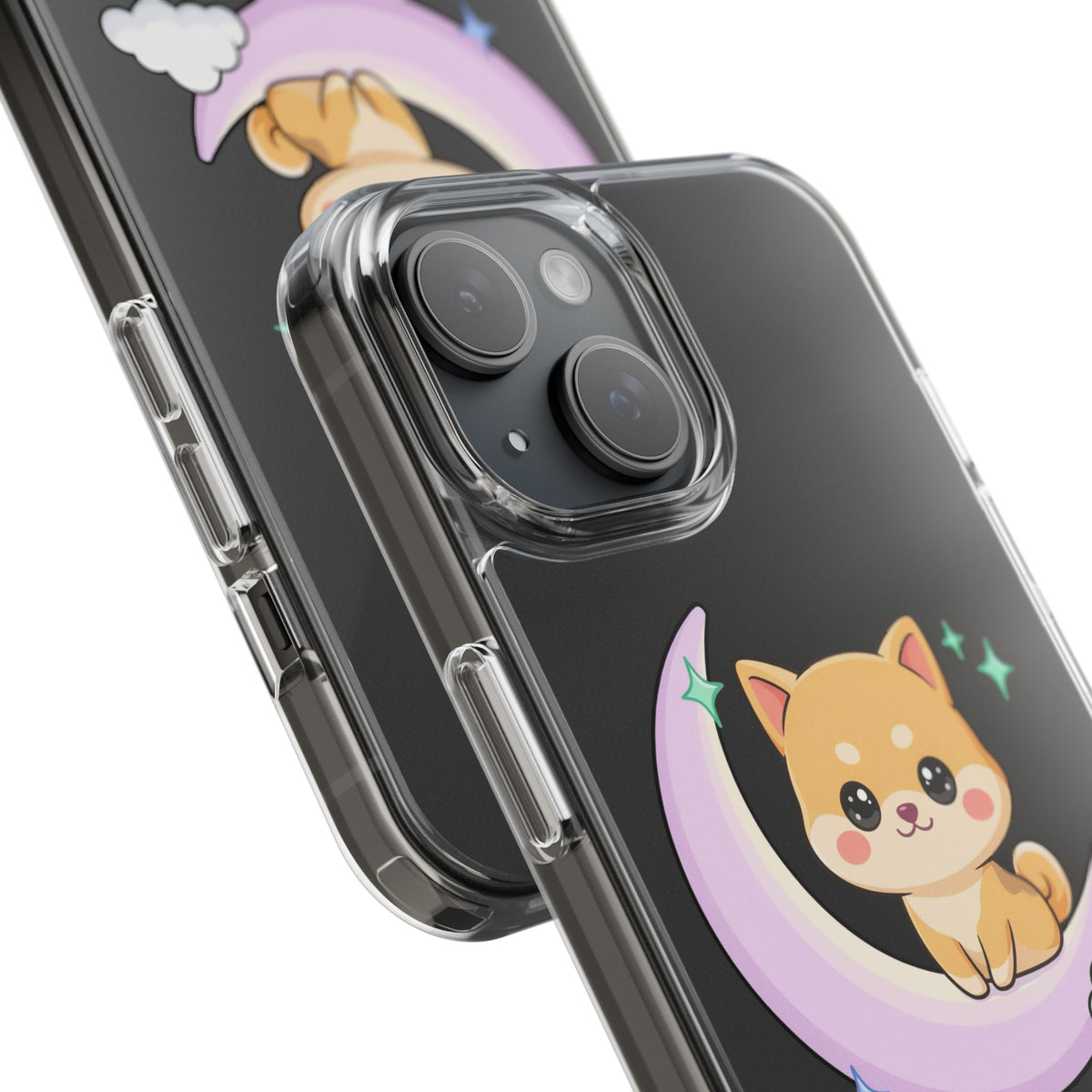 Kawaii Shiba Inu Phone Case – Crescent Moon Cutie