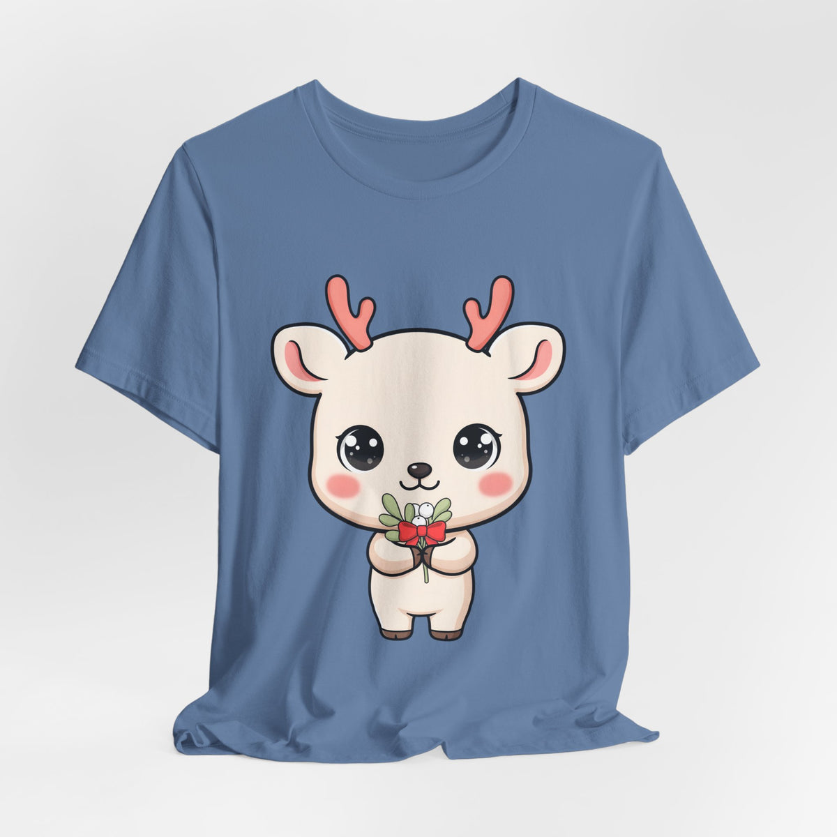 Kawaii Reindeer Christmas T-Shirt for Holiday Cheer