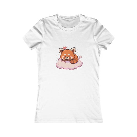 Kawaii Red Panda T-Shirt: Sleepy Cloud Chibi