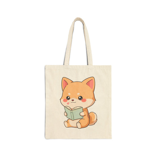 Shiba Inu Reading Tote Bag – Cute Book Lover Gift