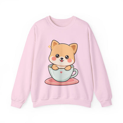 Kawaii Shiba Inu Sweatshirt, Cute Puppy Crewneck