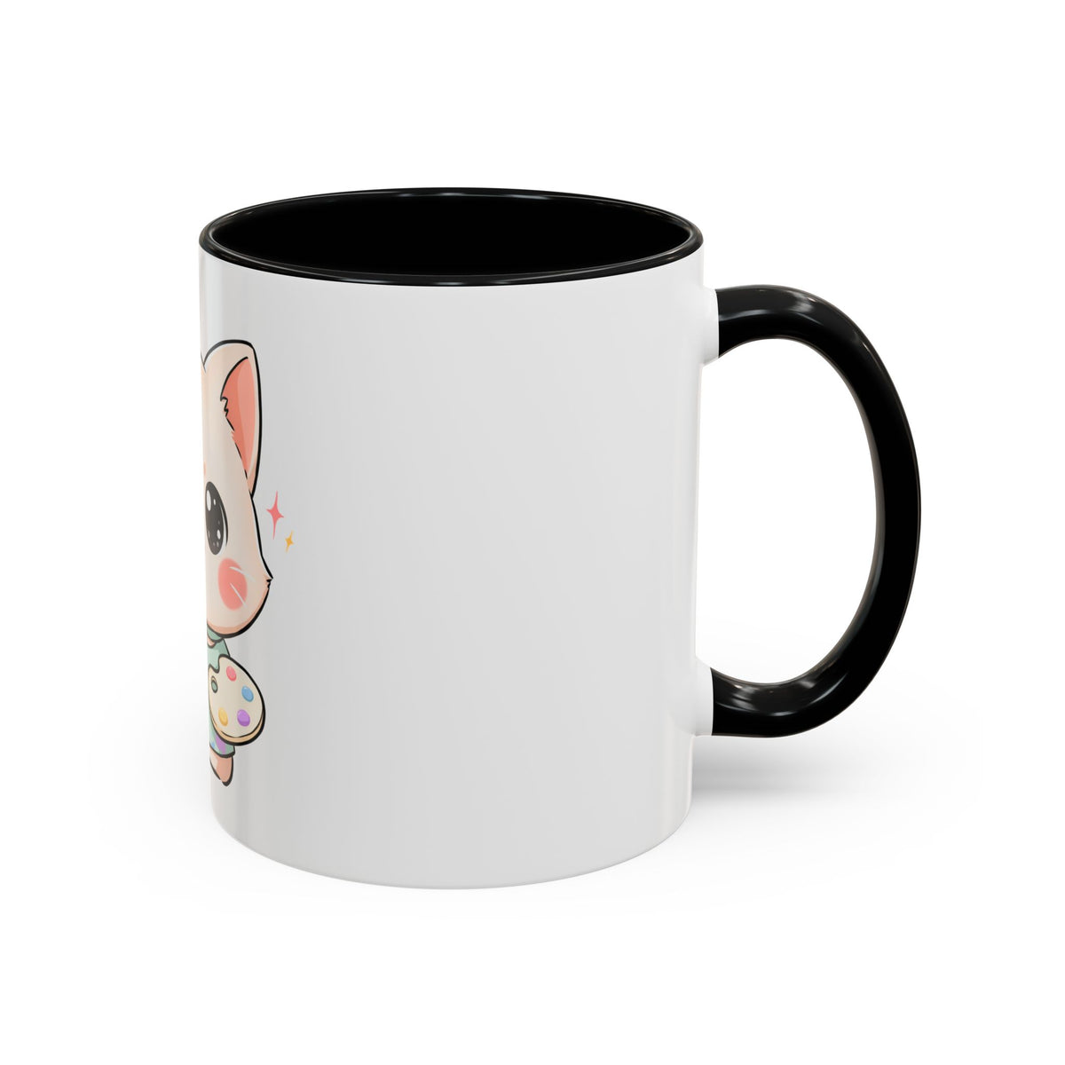 Kawaii Cat Artist Accent Coffee Mug