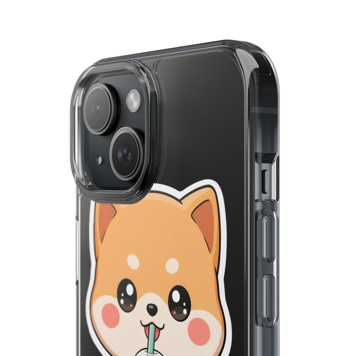 Kawaii Shiba Inu Phone Case for Bubble Tea Lovers