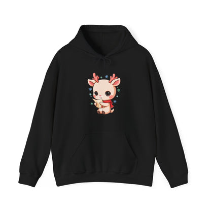 Kawaii Reindeer Christmas Hoodie for Holiday Readers