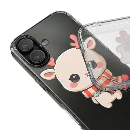 Christmas Reindeer Phone Case, Cute Kawaii Holiday Gift