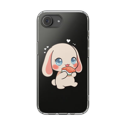 Kawaii Bunny Sushi Phone Case, Clear Impact-Resistant