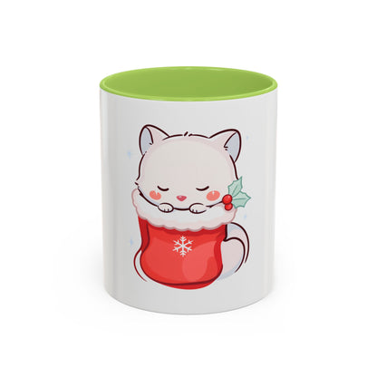 Kawaii Christmas Fox Accent Mug for Cozy Holiday Sips