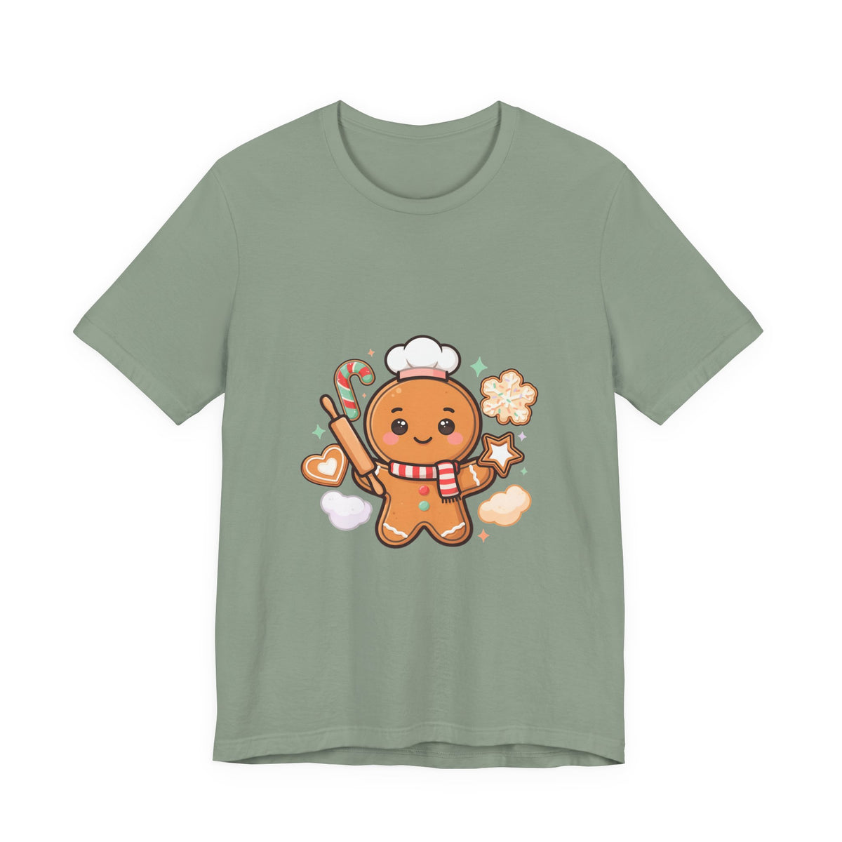 Gingerbread Baker Christmas Tee, Cute Kawaii Holiday Shirt