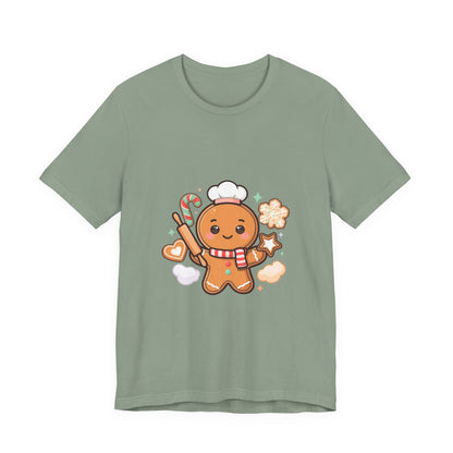 Gingerbread Baker Christmas Tee, Cute Kawaii Holiday Shirt