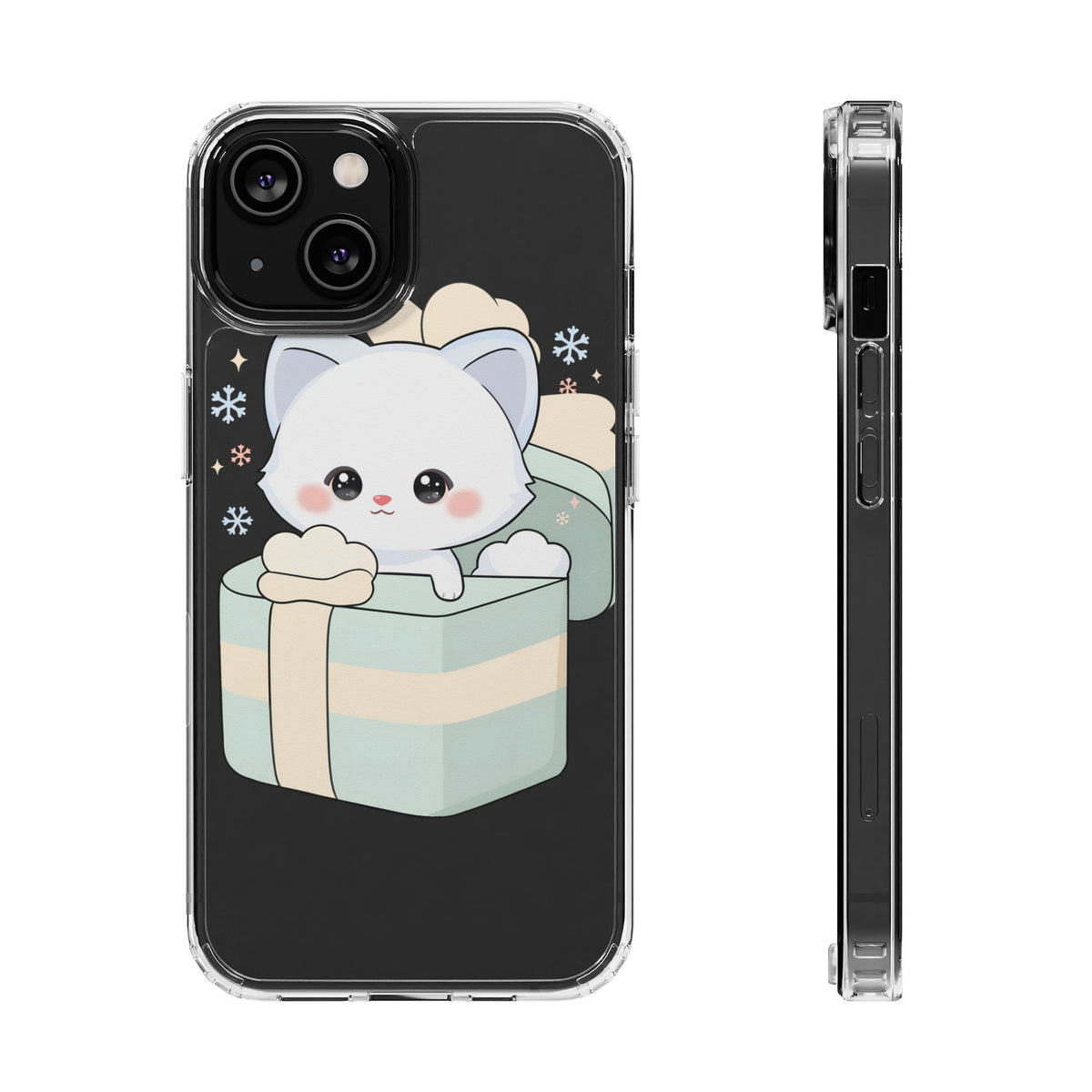 Kawaii Arctic Fox Clear Impact-Resistant Phone Case