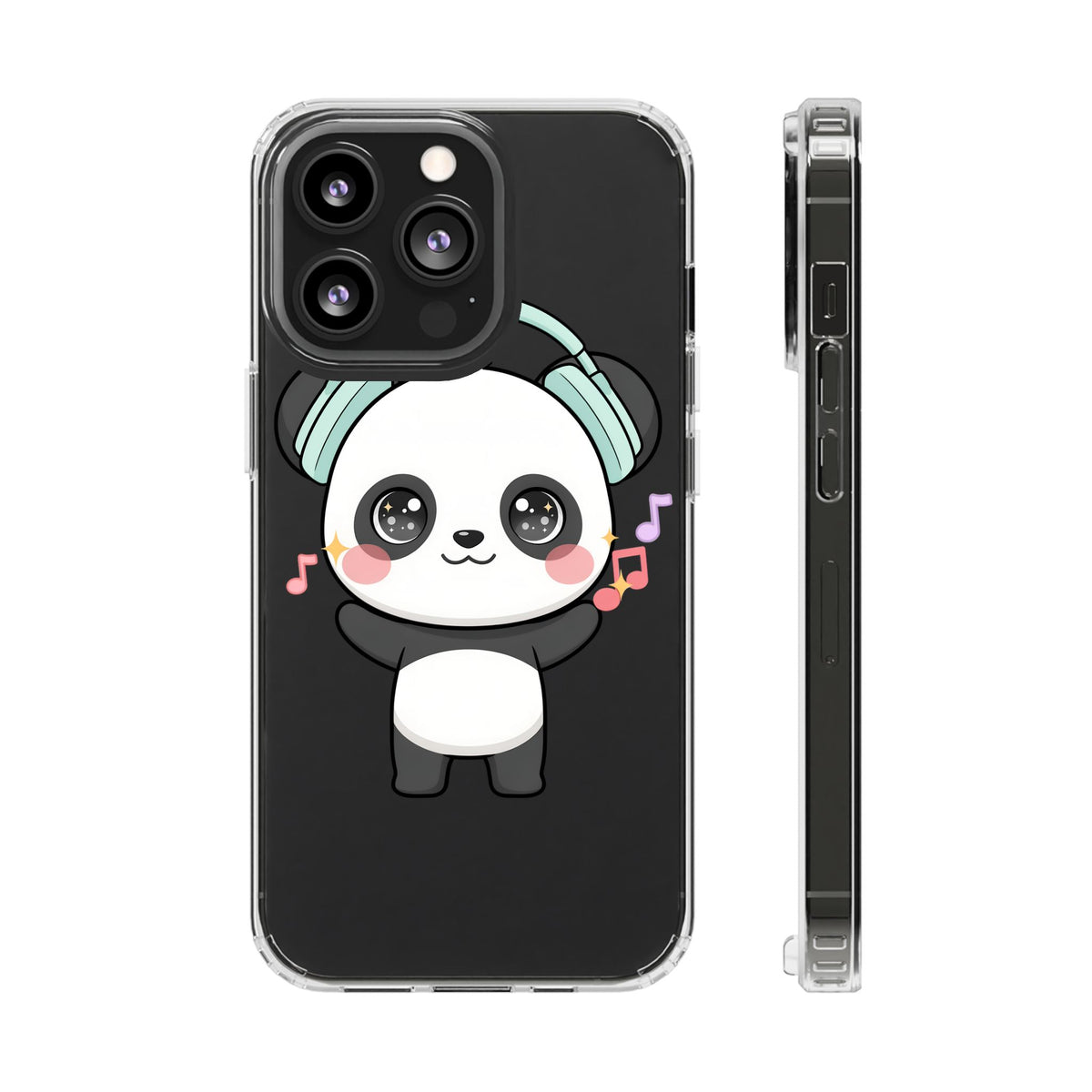 Kawaii Panda Phone Case with Headphones