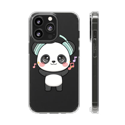 Kawaii Panda Phone Case with Headphones