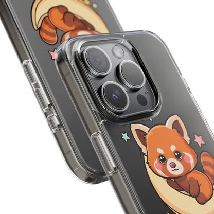 Red Panda Phone Case, Kawaii Moon Companion