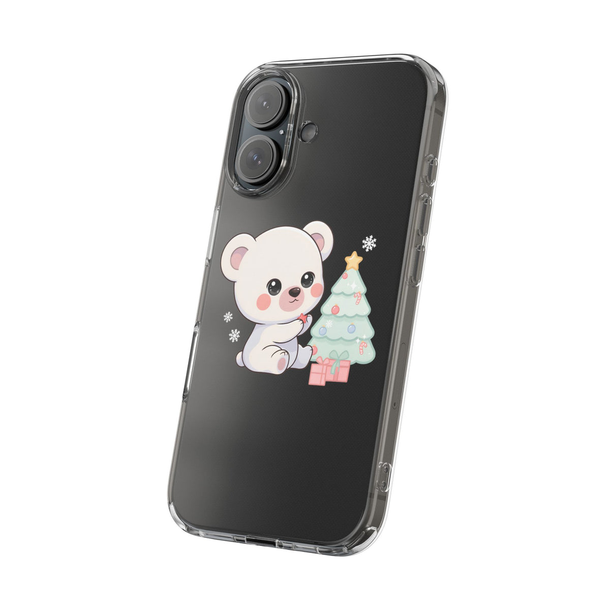 Christmas Polar Bear Phone Case, Kawaii Holiday Accessory