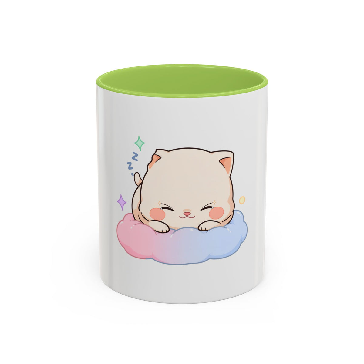 Kawaii Sleeping Cat Accent Coffee Mug