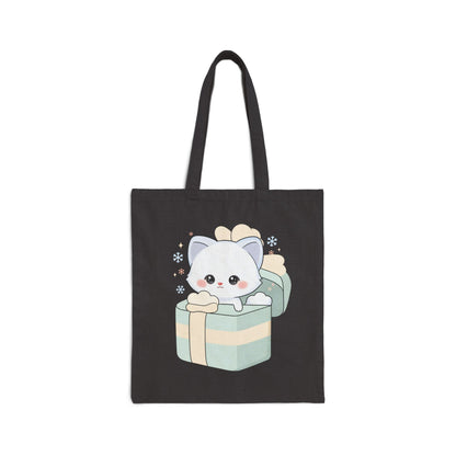 Kawaii Arctic Fox Tote Bag for Gift-Wrapping Runs