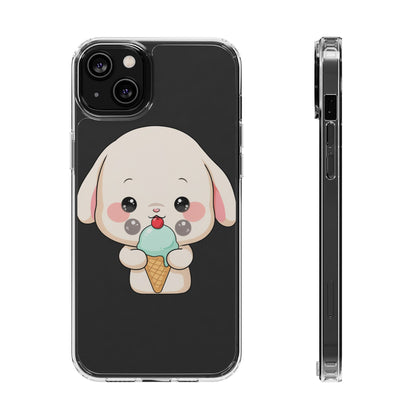 Kawaii Bunny Phone Case, Ice Cream Cutie Clear Case