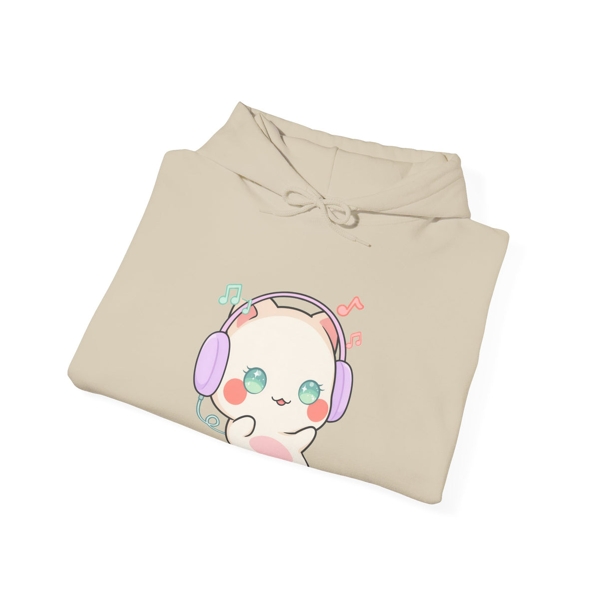 Kawaii Cat Hoodie for Cute Music Lovers