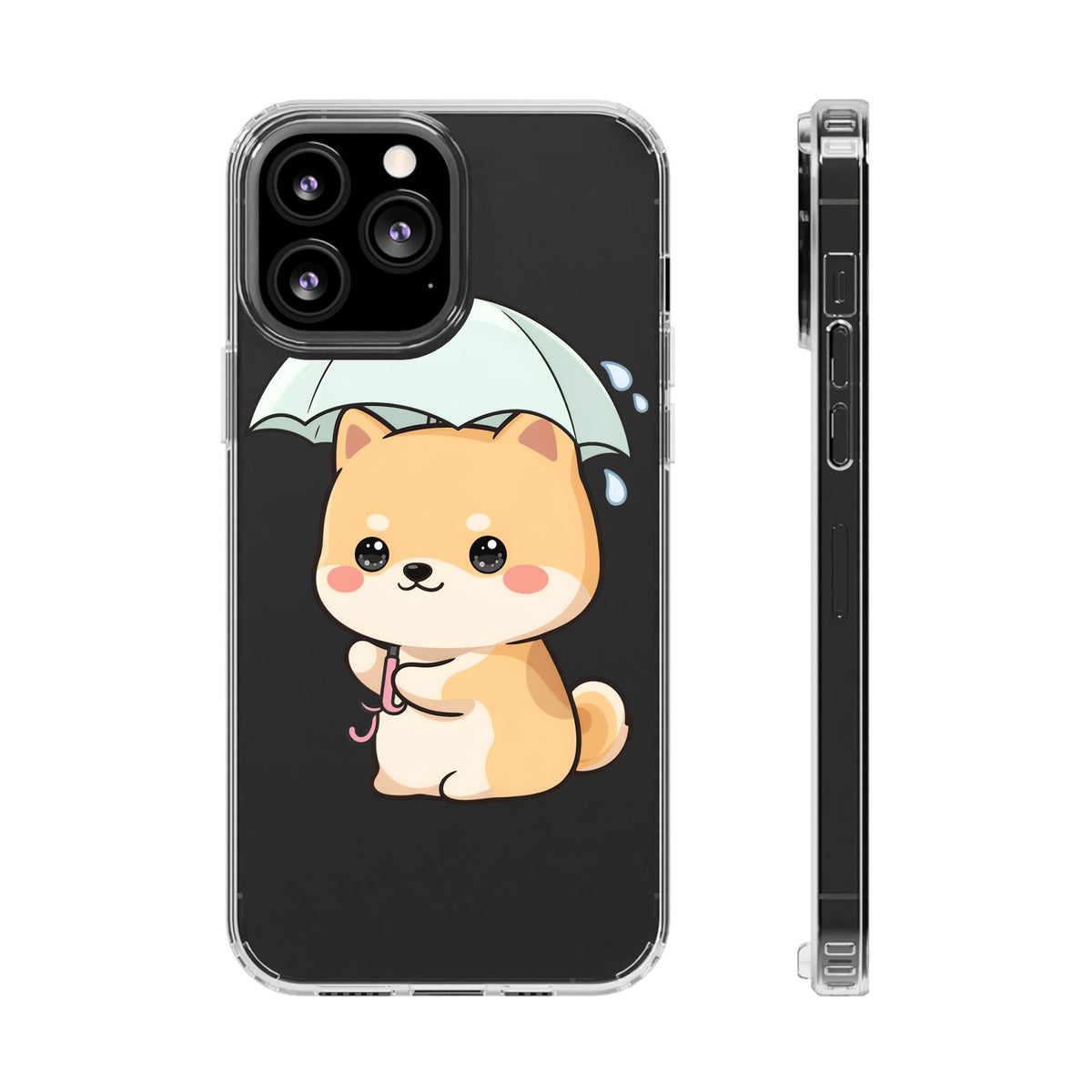 Shiba Inu Phone Case, Kawaii Rainy Day Pup