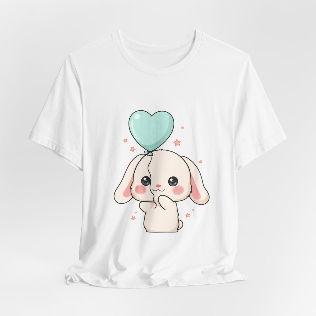 Kawaii Bunny T-Shirt with Balloon – Cute Chibi Rabbit Tee