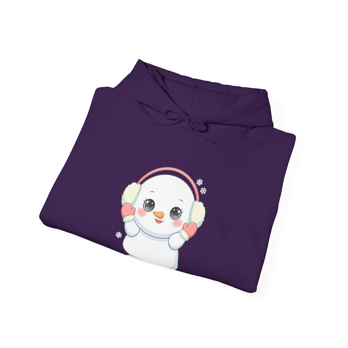Kawaii Snowman Hoodie, Cute Winter Gift Sweatshirt
