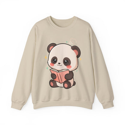 Cute Reading Panda Sweatshirt for Book Lovers