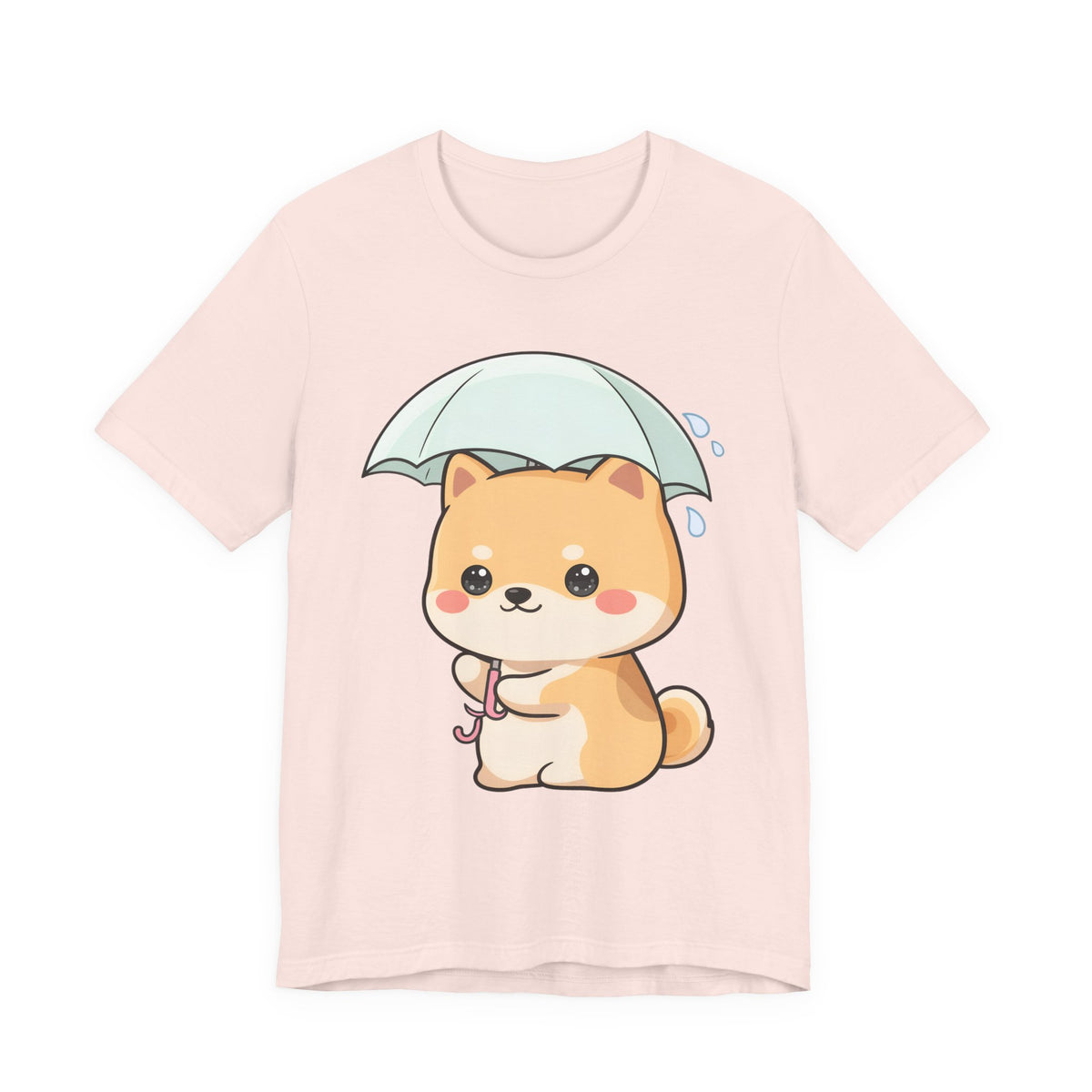 Kawaii Shiba Inu Umbrella T-Shirt for Rainy Day Fans