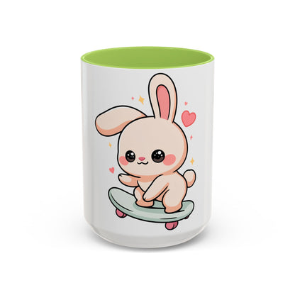 Kawaii Bunny Skateboard Mug – Cute Accent Coffee Mug
